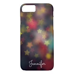 Delicate girly star gold bokeh personalized iPhone 8/7 case