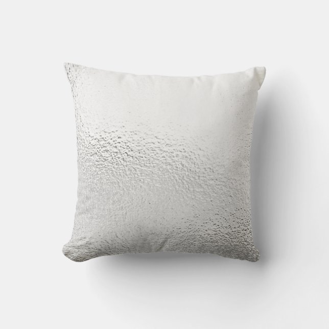Delicate Glass Silver Grey White Metallic Pillow (Front)