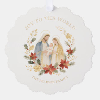 Delicate Glitter Holy Nativity Exquisite Christmas Ornament Card