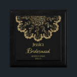 Delicate Gold and Black Bridesmaid Gift Box<br><div class="desc">Beautiful and stylish gold emblem bridesmaid gift that is personalized.</div>