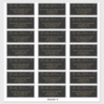 Delicate Gold and Black Guest Address Labels<br><div class="desc">These delicate gold and black wedding guest address labels are perfect for a modern wedding. The romantic minimalist design features lovely and elegant champagne golden yellow typography on a black background with a clean and simple look. Customize each label with the name and address of your guests. 21 labels per...</div>
