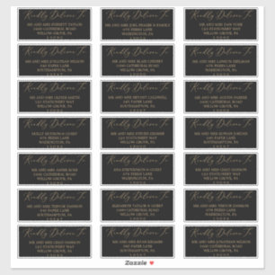 Delicate Gold and Black Guest Address Labels