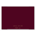 Delicate Gold and Burgundy Menu Option Place Cards