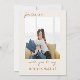Delicate Gold and Cream Bridesmaid Proposal Card
