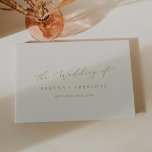 Delicate Gold and Cream Monogram Back Wedding Guest Book<br><div class="desc">This delicate gold and cream monogram back wedding guest book is perfect for a modern wedding. The romantic minimalist design features lovely and elegant champagne golden yellow typography on an ivory cream background with a clean and simple look. Personalize the front cover with the names of the bride and groom...</div>