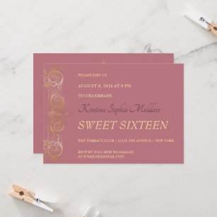Delicate Gold Border Party Invitation