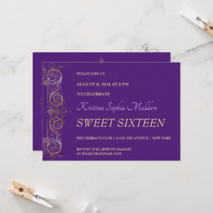Delicate Gold Border Party Invitation