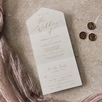 Delicate Gold Calligraphy | Cream Wedding