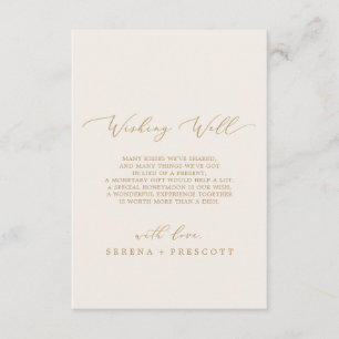 Delicate Gold Calligraphy   Cream Wishing Well Enclosure Card