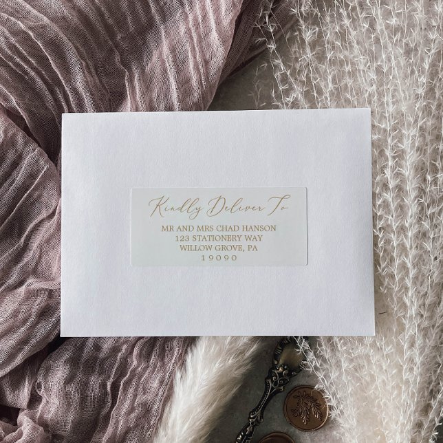 Delicate Gold Calligraphy Guest Address Labels (Creator Uploaded)
