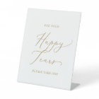 Delicate Gold Calligraphy Happy Tears Tissue
