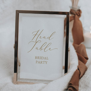 Delicate Gold Calligraphy Head Table Number