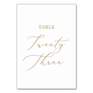 Delicate Gold Calligraphy Table Twenty Three Table Number