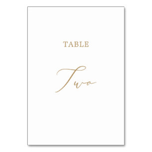 Delicate Gold Calligraphy Table Two Table Number