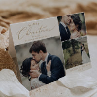 Delicate Gold Christmas Folded Holiday Wedding