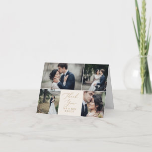 Delicate Gold Cream 4 Photo Template Thank You