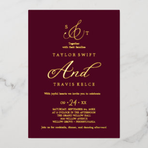 Delicate Gold Foil Formal Monogram Wedding 