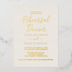 Delicate Gold Foil Ivory Bridal Shower