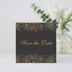 Delicate Gold Leaves Save The Date