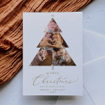 Delicate Gold Marry Christmas Engagement Photo Holiday Card<br><div class="desc">This delicate gold marry Christmas engagement photo holiday card is the perfect simple holiday greeting. The romantic minimalist design features lovely and elegant champagne golden yellow typography on a white background with a clean and simple look. The card reads "marry Christmas from the future mr and mrs". Personalize the front...</div>