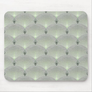 Delicate green and grey, art deco. mouse pad