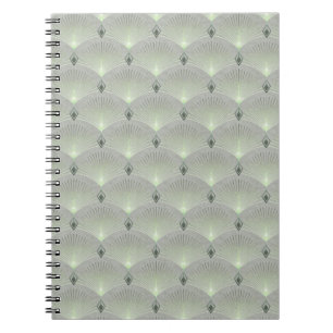 Delicate green and grey, art deco.  notebook