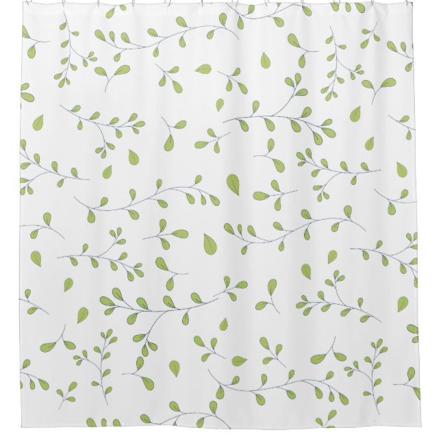 Delicate Green Leaf Vine Seamless Pattern (Front)