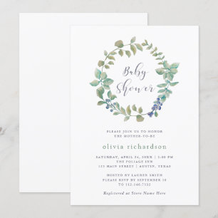 Delicate Greenery Baby Shower Invitation