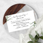 Delicate Greenery Eucalyptus Wedding RSVP Enclosure Card<br><div class="desc">A cute greenery wedding rsvp card. Easy to personalize with your details. CUSTOMIZATION: If you need design customization,  please contact me via chat; if you need information about your order,  shipping options,  etc.,  please contact Zazzle support directly.</div>