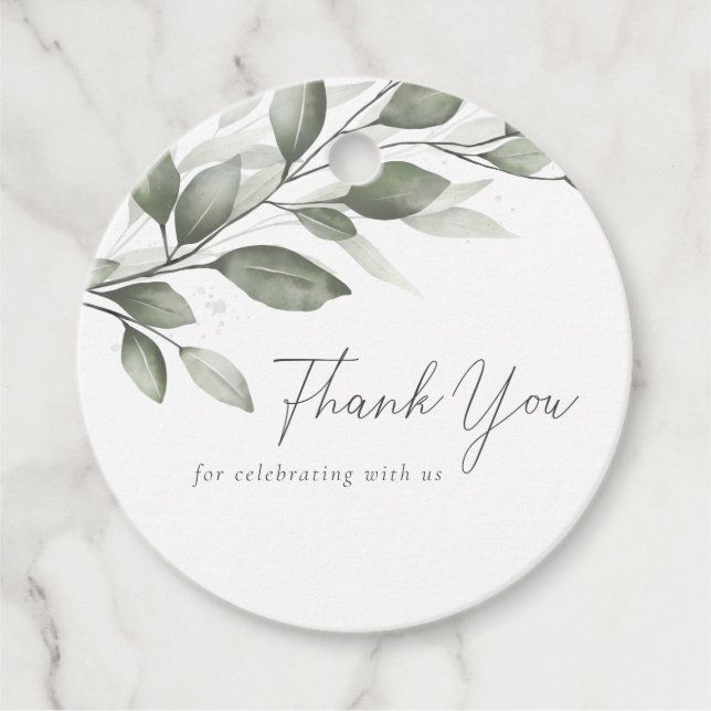 Delicate Greenery Favour Tags (Front)