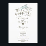 Delicate Greenery | Wedding Ceremony Program<br><div class="desc">Inspired by nature,  this wedding program features hand drawn foliage and modern calligraphy. Part of a collection.</div>