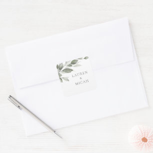 Delicate Greenery Wedding Sticker