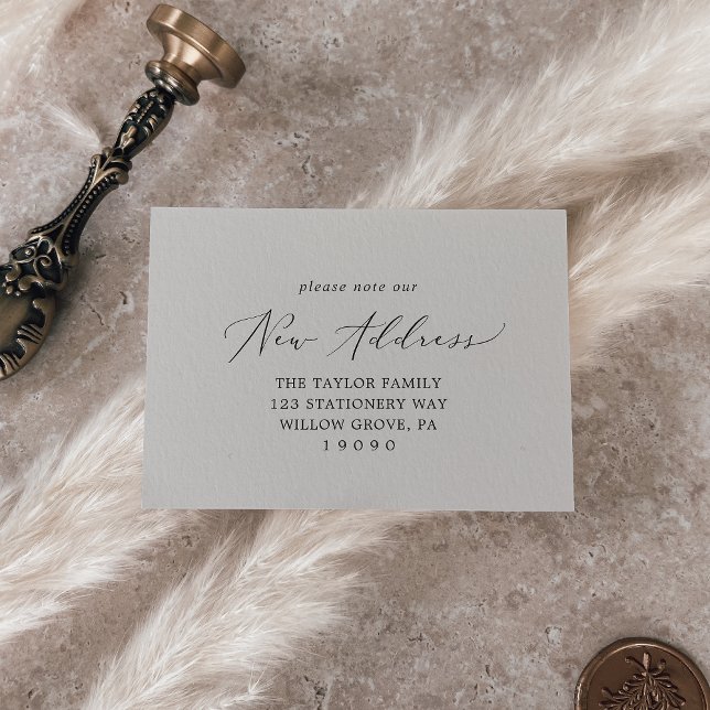Delicate Greige New Home Change of Address Card (Creator Uploaded)
