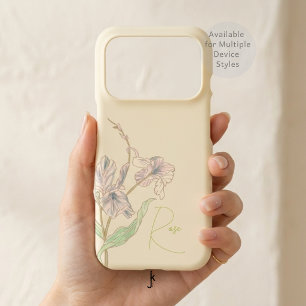 Delicate Hand-drawn Classic Flower Dusty Yellow