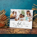 Delicate Heart Script Best Dad Ever Photo Collage Plaque<br><div class="desc">Modern and elegant design printed Add Your Own Delicate Father's Day Heart Script Best Dad Ever Photo Collage plaque that can be customized with your text. Check out the Graphic Art Design store for other products that match this design!</div>