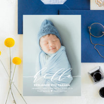 Delicate Hello Modern Baby Faire-part de naissance