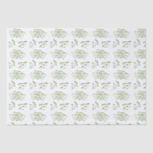 Delicate Herb Watercolor Custom Colour Tissue Pape Tissue Paper (Front)