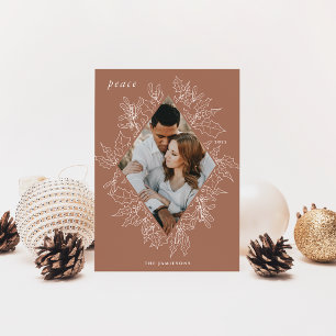 Delicate Holly Elegant Photo Holiday Card