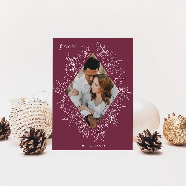 Delicate Holly | Elegant Photo Holiday Card (Creator Uploaded)
