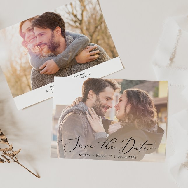 Delicate Horizontal Light Photo Overlay Save The Date (Creator Uploaded)