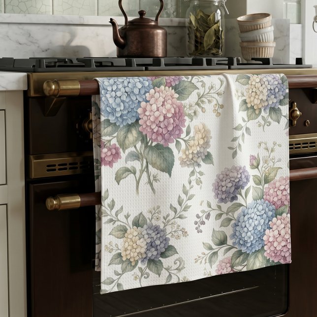 Delicate Hydrangea Flowers  Kitchen Towel (Creator Uploaded)
