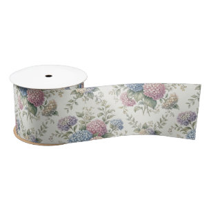 Delicate Hydrangea Flowers Satin Ribbon