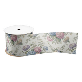 Delicate Hydrangea Flowers Satin Ribbon