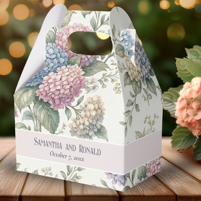 Delicate Hydrangea Flowers Wedding Favor Box (Creator Uploaded)