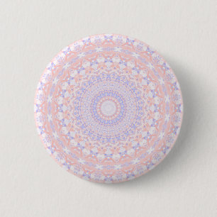 Delicate Intricate Pretty Pastel Abstract Mandala 2 Inch Round Button