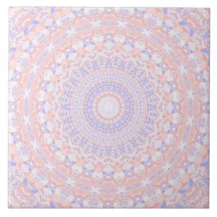 Delicate Intricate Pretty Pastel Abstract Mandala Tile