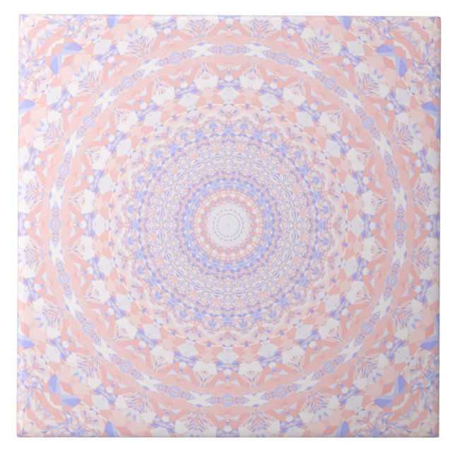 Delicate Intricate Pretty Pastel Abstract Mandala Tile (Front)