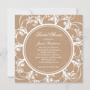 Délicate invitation à la douche nuptiale florale s