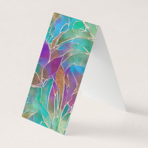Delicate Jungle Pattern Gemstone Pastel Colors Sha Business Card