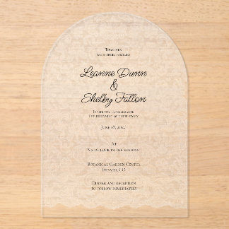 Delicate Lace Acrylic Wedding Invitations